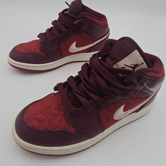 NIKE AIR JORDAN 1 MID SE (GS) GYM RED-PINK FOAM SZ 3.5Y-WOMENS SZ 5 [AV5174-600] - Picture 5 of 12